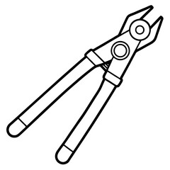 Rivet Gun Tool Outline Vector Design