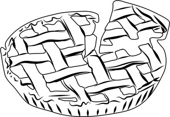 Apple pie coloring page
