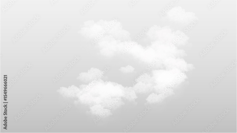 Poster fluffy white cloud cluster with a transparent background, ideal for adding a dreamy sky element, eth