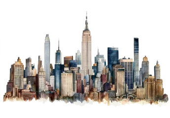 Photo sur Plexiglas Watercolor cityscape of New York City