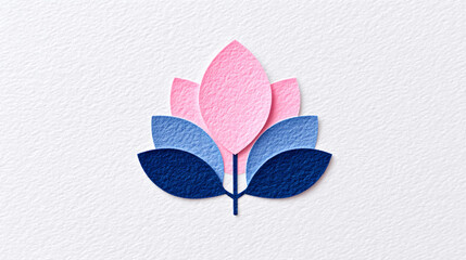 Pattern of pink lotus and blue leaves