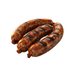 Three Delicious Grilled Sausages Close-Up