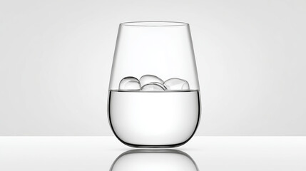 Highball glass filled with ice cubes