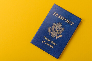 US passport for travelling, flying and doing business. USA document, id