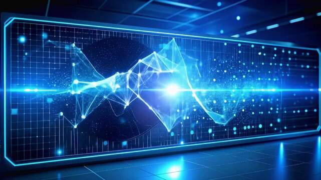 Close up of futuristic self healing material on digital interface with glowing nano structures regenerating under light beams, illustrating advanced technology and smart adaptive surfaces.