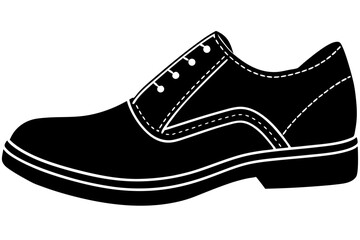 Silhouette Vector Art Illustration of a Formal Dress Shoe Icon