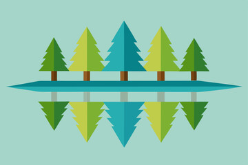 A festive green Christmas tree vector illustration perfect for winter holiday celebrations