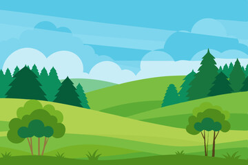 Obraz premium Serene Rolling Hills Landscape A Picturesque View of Nature's Beauty