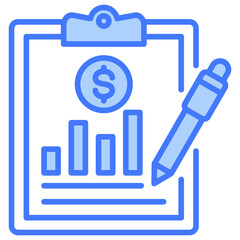 Business Evaluation Blue Icon