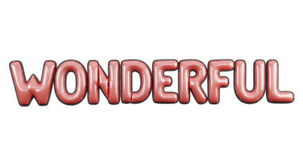 Isolated Word 'Wonderful' in Balloon Letters