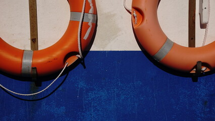 lifesaving floats as a background