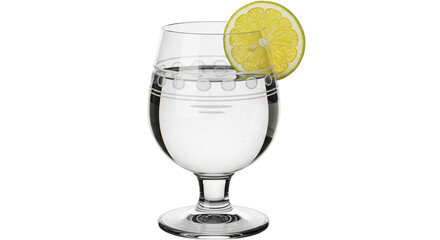 Isolated Glass Of Water With Lemon