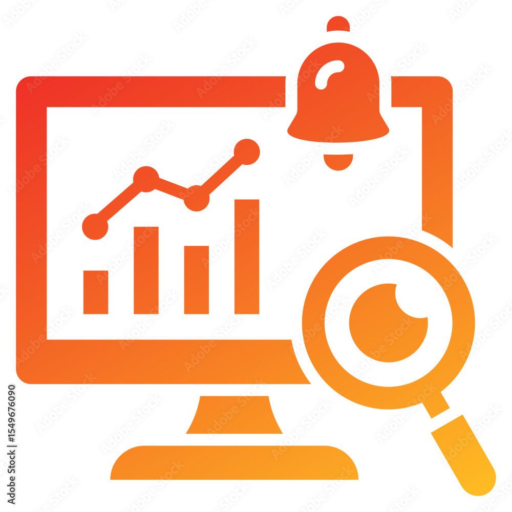 Poster Monitoring Glyph Gradient Icon