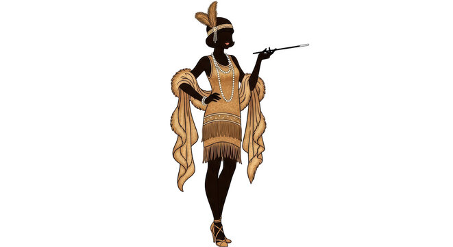 Isolated Flapper Girl