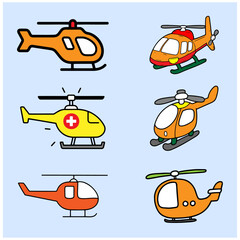 War Helicopter Vector Set 2
