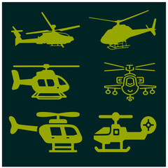 War Helicopter Vector Set 3