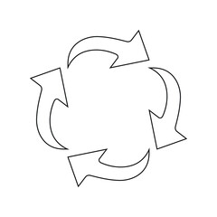 Arrow Circle Square Outline Set