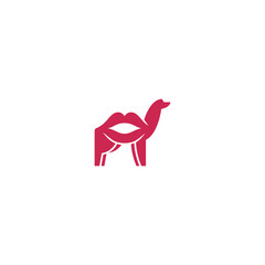 Camel shaped lips logo design.