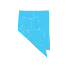 Nevada Blue Administrative Outline Map