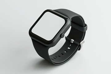 Detailed Visual  of Black Clay Smart Watch Mockup, Left View
