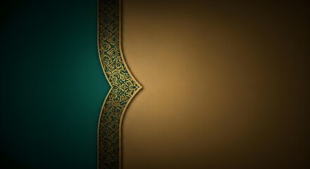 Teal, Gold, Background, Teal and Gold Ornate Background