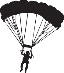 Silhouette of a skydiver with parachute
