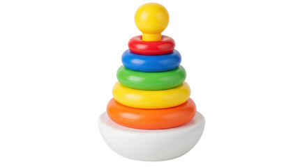 Isolated Colorful Stacking Rings Toy