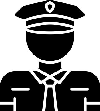 black police officer icon clip art preview