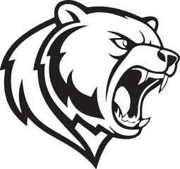 Stylized bear head with open mouth in a dynamic vector outline, perfect for esports teams, branding, and merchandise.