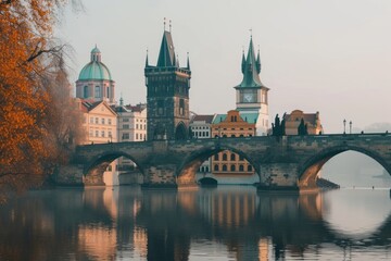 Naklejka premium Building bridge architecture cityscape.