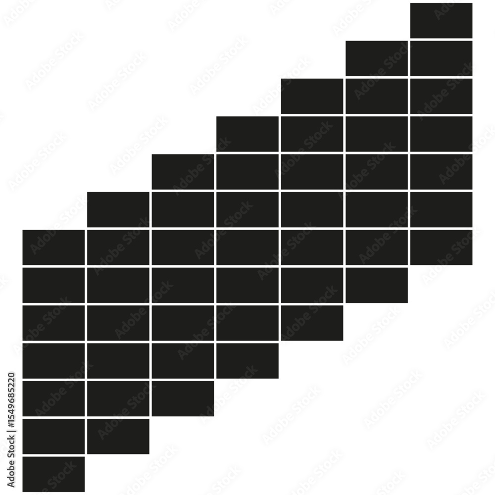 Poster square tile icon. stepped block symbol. black grid illustration. vector pattern design.