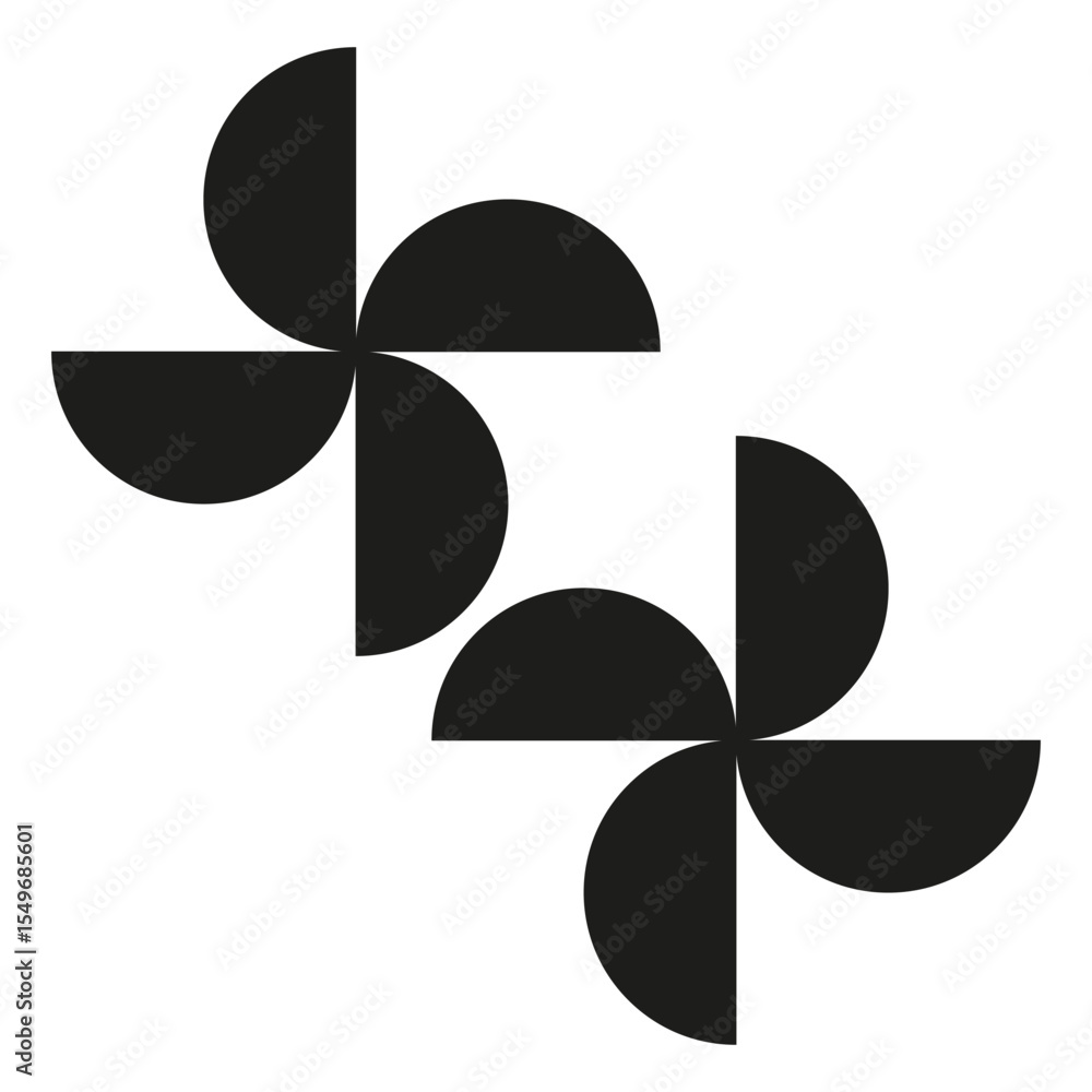 Aufkleber abstract fan blades. geometric shape elements. dynamic rotation vector. propeller illustration.