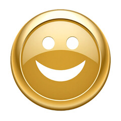 Fototapeta premium Golden smile sign isolated white background