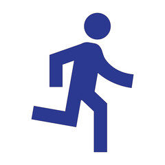 blue man running on the arrow Icon Vector