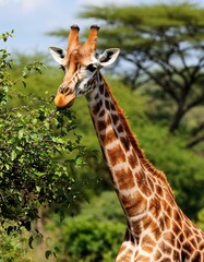 Obraz premium giraffe in the wild african animal.