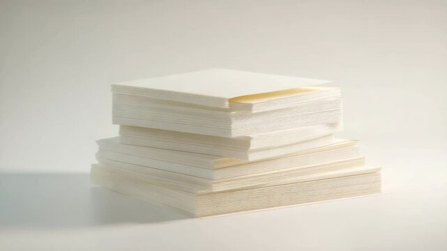 Clean Stack of White Paper Sheets: A Versatile Resource for Creative and Professional Projects