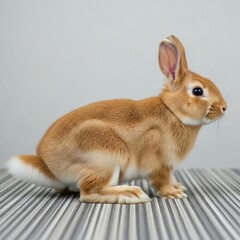 Fototapeta premium Precious Domestic Rabbit Resting Peacefully in a Cozy Setting