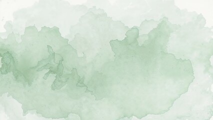 Obraz premium A green watercolor painting with a light blue background
