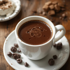 Fototapeta premium cup of coffee with hot chocolate 