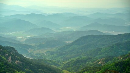 Naklejka premium Beautiful mountain ridges in Korea