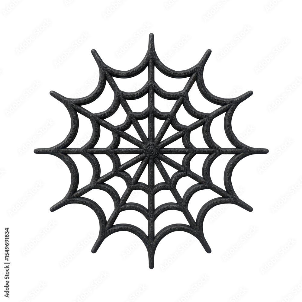 Poster intricate black spider web design with symmetrical patterns and elegant geometry for creative projec