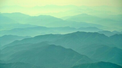 Beautiful mountain ridges in Korea