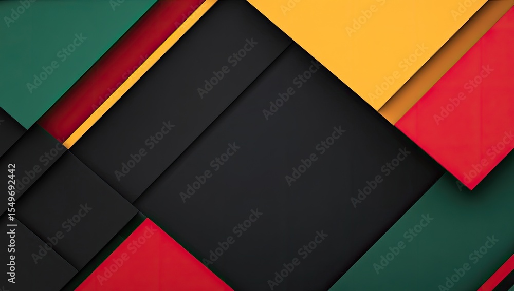 Poster abstract geometric design with overlapping shapes in vibrant colors