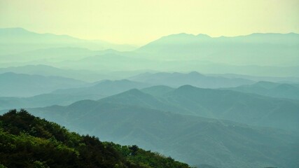 Beautiful mountain ridges in Korea