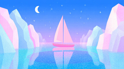 Sailboat sailing on calm sea