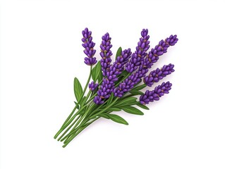 Fototapeta premium Purple lavender bouquet isolated on white