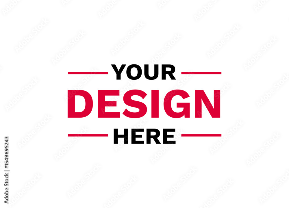 Poster modern mockup badge featuring your design here text in bold style as a customizable branding icon.