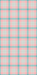 Soft pastel pink and teal plaid pattern.  Perfect for backgrounds, textiles, or website design.  Subtle texture adds visual interest, conveying serenity and gentle femininity.