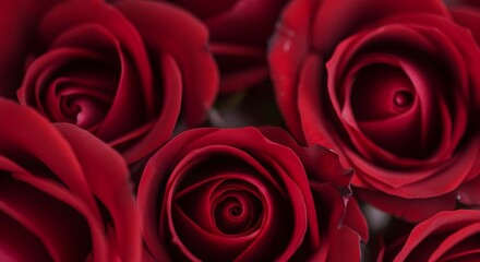 Fototapeta premium Rose, Roses, Red rose, Close-up of Deep Red Roses