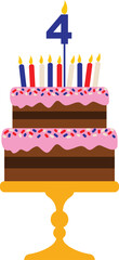 USA Independence Day cake vector illustration